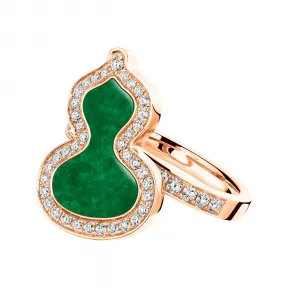 麒麟/qeelin Wulu 18K玫瑰金钻石及翡翠戒指 (小) WU-030-SRI-RGDGJE