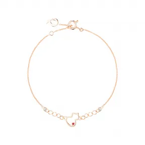 麒麟/qeelin Xiao Q Wulu 18K玫瑰金钻石及红宝石手链 WU-050-XQBL-RGRU