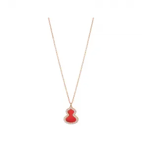 麒麟/qeelin Petite Wulu 18K玫瑰金钻石及红玛瑙项链 WU-NL0006D-RGDRA