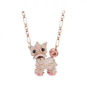 麒麟/qeelin Xi Xi 18K玫瑰金钻石、粉红蓝宝石及缟玛瑙项链 (全球限量发售) XX-003-FPNL-RGDPS