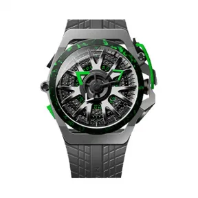 MAZZUCATO手表 RIM系列F1特别款机械石英双面反转手表男 蝰蛇绿RIM F1-GY361