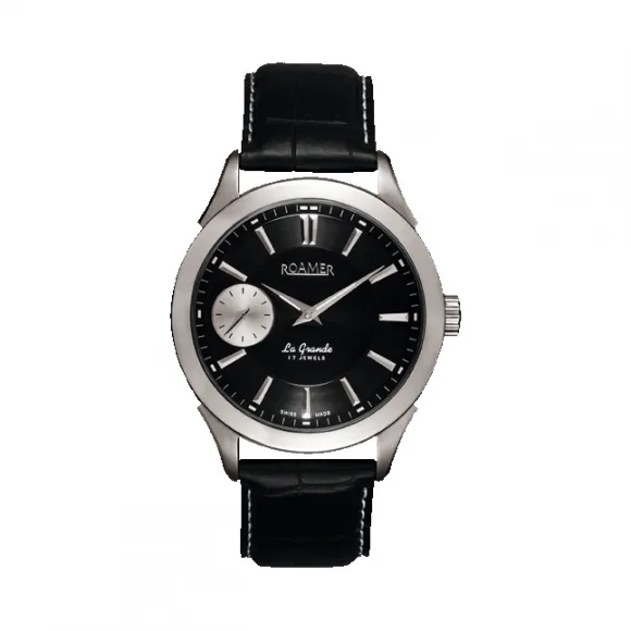 罗马表/Roamer 信心La Grande 上链系列 电镀玫瑰金或全实心不锈钢表壳 瑞士手动上链机械机芯 101358-41-55-01