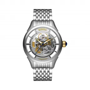 罗马表/Roamer 信心双镂空系列 全实心不锈钢表壳 瑞士全自动镂空机械机芯 101629-47-15-10