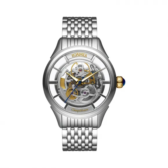 罗马表/Roamer 信心双镂空系列 全实心不锈钢表壳 瑞士全自动镂空机械机芯 101629-47-15-10