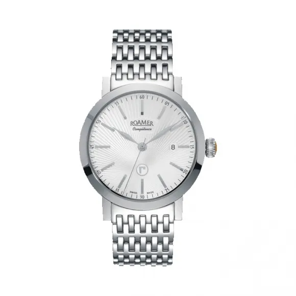 罗马表/Roamer 信心经典自动系列 全实心不锈钢表壳 瑞士超薄全自动机械机芯 101638-41-25-10