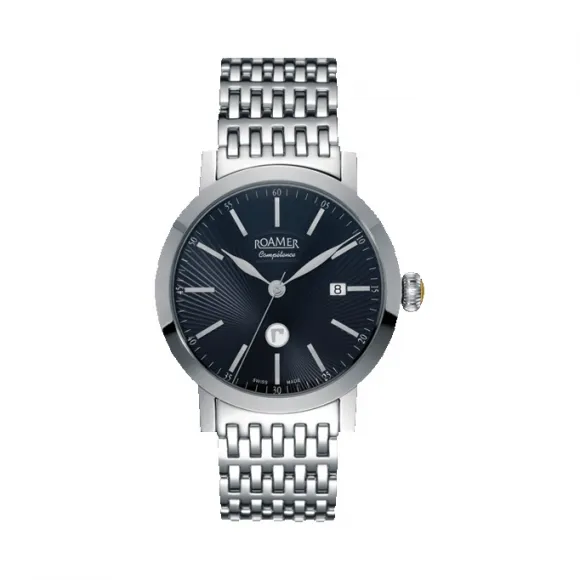 罗马表/Roamer 信心经典自动系列 全实心不锈钢表壳 瑞士超薄全自动机械机芯 101638-41-55-10