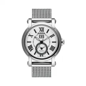 罗马表/Roamer 信心两地时间自动系列 全实心精钢表壳 瑞士两地时间全自动机械机芯 101641-41-12-10