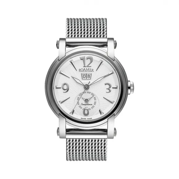 罗马表/Roamer 信心两地时间自动系列 全实心精钢表壳 瑞士两地时间全自动机械机芯 101641-41-14-10