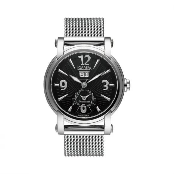 罗马表/Roamer 信心两地时间自动系列 全实心精钢表壳 瑞士两地时间全自动机械机芯 101641-41-54-10