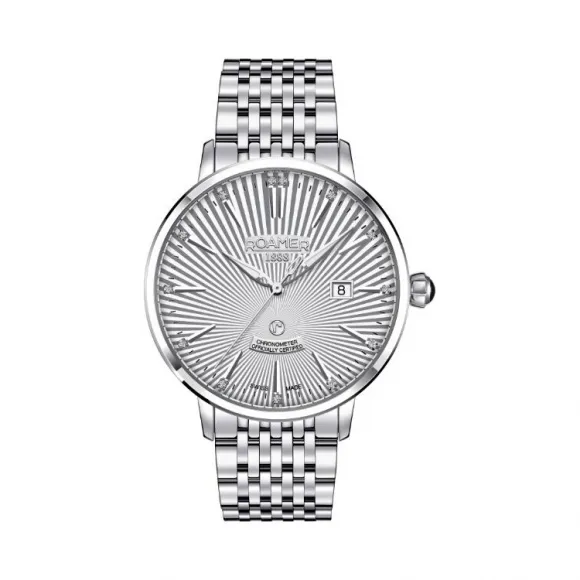 罗马表/Roamer 信心经典天文台III系列 全实心不锈钢表壳 瑞士全自动机械机芯 103600-41-19-10