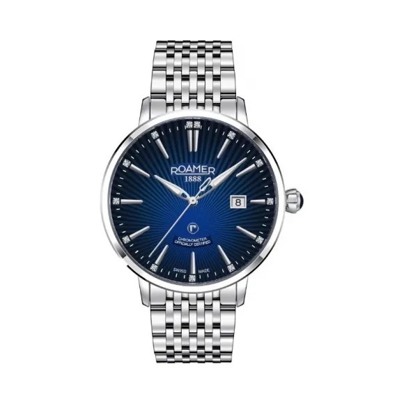 罗马表/Roamer 信心经典天文台III系列 全实心不锈钢表壳 瑞士全自动机械机芯 103600-41-49-10