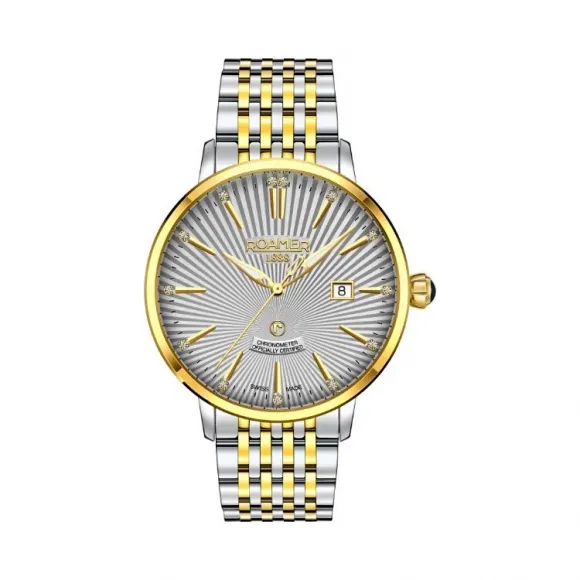 罗马表/Roamer 信心经典天文台III系列 全实心不锈钢表壳 瑞士全自动机械机芯 103600-47-19-10