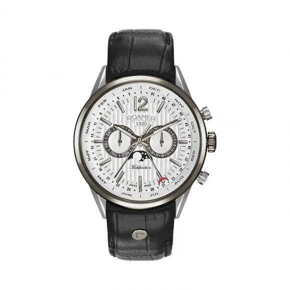 罗马表/Roamer 睿星月相多功能系列 不锈钢表壳 瑞士优质多功能石英机芯 508822-40-14-05