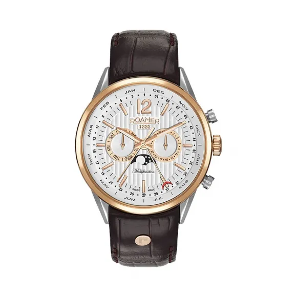 罗马表/Roamer 睿星月相多功能系列 不锈钢表壳 瑞士优质多功能石英机芯 508822-49-14-05