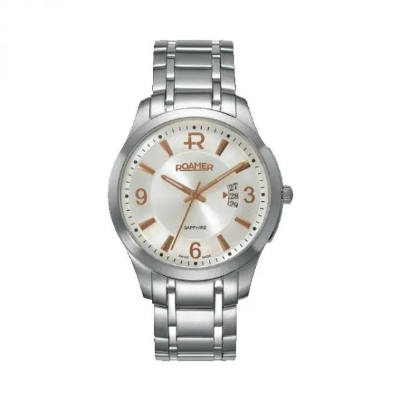 罗马表/Roamer 前瞻系列 全实心不锈钢表壳 瑞士超薄石英机芯 509972-41-14-50