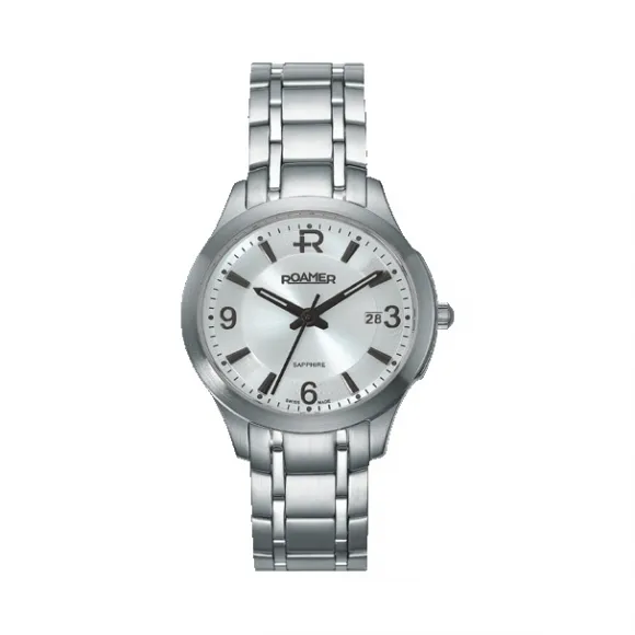 罗马表/Roamer 前瞻系列 全实心不锈钢表壳 瑞士超薄石英机芯 509978-41-15-50