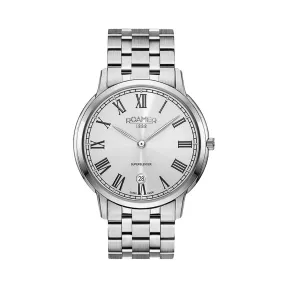 罗马表/Roamer 纤薄I系列 不锈钢表壳 瑞士优质石英机芯 515810-41-22-50