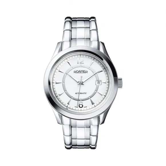 罗马表/Roamer 五行太阳家族系列-木星 全实心不锈钢表壳 瑞士全自动机械机芯 931637-41-24-90