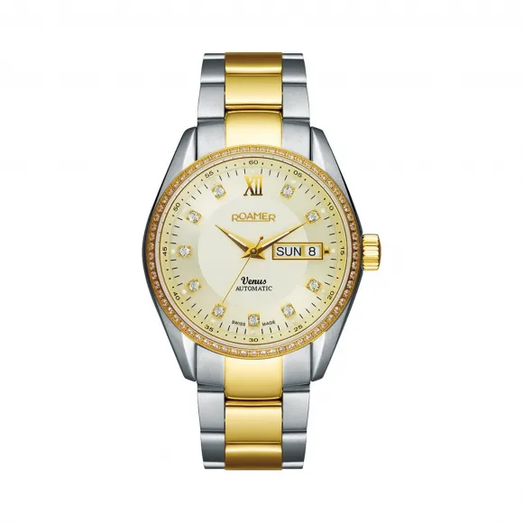 罗马表/Roamer 五行太阳家族系列-金星 全实心不锈钢表壳 瑞士全自动机械机芯 932637-47-39-91