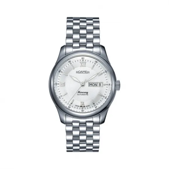 罗马表/Roamer 五行太阳家族系列-水星 全实心不锈钢表壳 瑞士全自动机械机芯 933637-41-13-90
