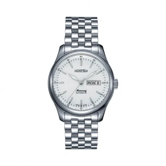 罗马表/Roamer 五行太阳家族系列-水星 全实心不锈钢表壳 瑞士全自动机械机芯 933637-41-25-90