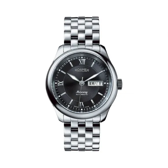 罗马表/Roamer 五行太阳家族系列-水星 全实心不锈钢表壳 瑞士全自动机械机芯 933637-41-43-90