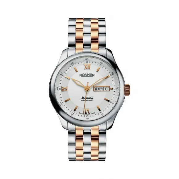 罗马表/Roamer 五行太阳系列家族-水星 PVD真空离子电镀或全实心不锈钢表壳 瑞士自动机械机芯 933637-49-23-90