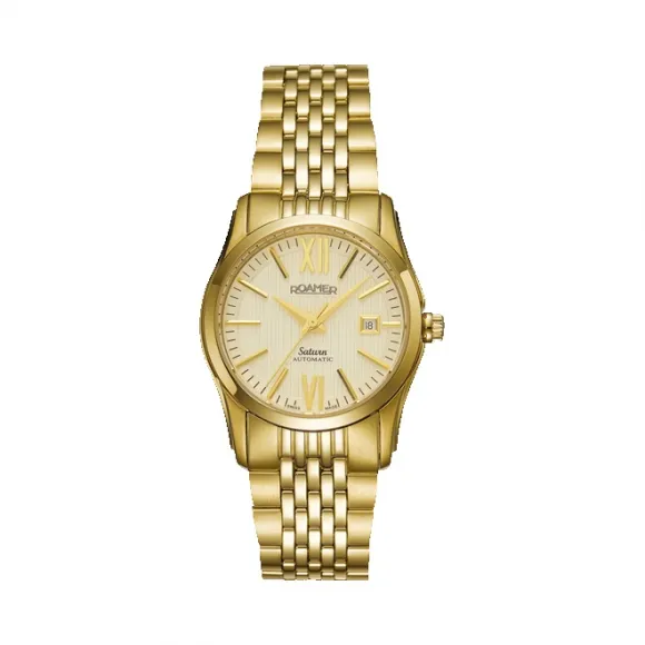 罗马表/Roamer 五行太阳系列家族-土星 PVD真空离子电镀或全实心不锈钢表壳 瑞士自动机械机芯 941561-48-33-90