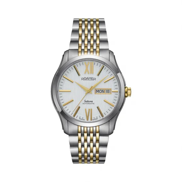 罗马表/Roamer 五行太阳家族系列-土星 全实心不锈钢表壳 瑞士全自动机械机芯 941637-47-13-90