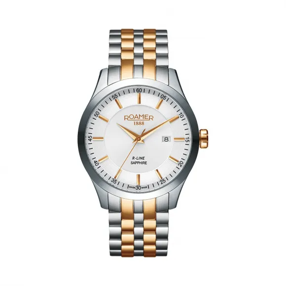 罗马表/Roamer R-Line钢带系列 不锈钢表壳 瑞士优质石英机芯 943856-49-25-90