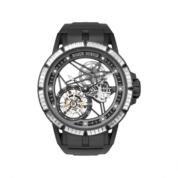 罗杰杜彼/RogerDubuis 镂空飞行陀飞轮腕表 搭配珠宝镶嵌橡胶表圈 | RDDBEX0480 RDDBEX0480