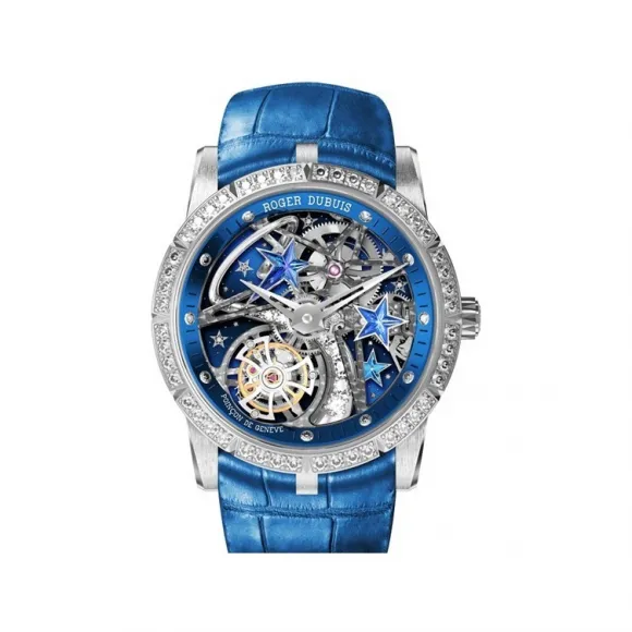 罗杰杜彼/RogerDubuis Excalibur Single Flying Tourbillon单飞行陀飞轮腕表系列 - Shooting Star流星表款 - 蓝色版本 - RDDBEX0660 RDDBEX0660