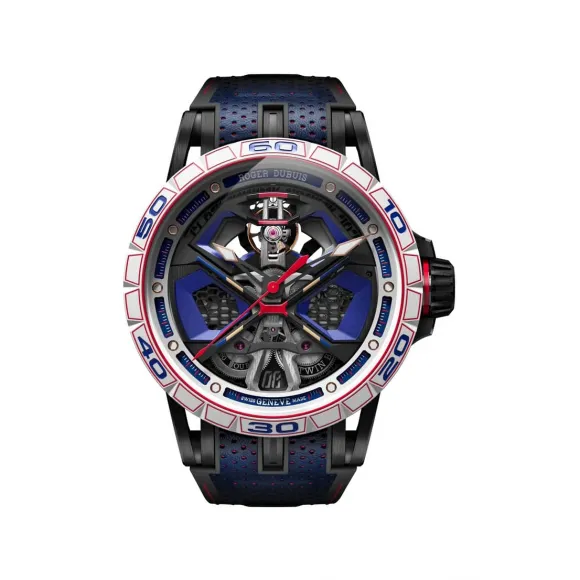 罗杰杜彼/RogerDubuis 王者竞速系列 黑色DLC涂层钛合金腕表 45MM 自动上链 男表 RDDBEX1008