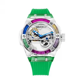 罗米/Ronald Mille 无色水晶外壳 43mm 全自动定制机械机芯 男表 R6201W-C-G