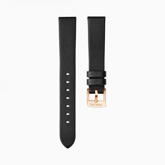 施华洛世奇/Swarovski 16mm 表带 皮革 黑色 镀玫瑰金色 5302281
