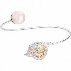 施华洛世奇/Swarovski 手镯 Graceful Bloom 阔手镯, 镀白金色 5455854