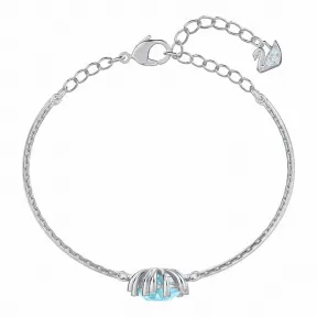 施华洛世奇/Swarovski Olive 手镯, 海蓝色, 镀铑 5479928