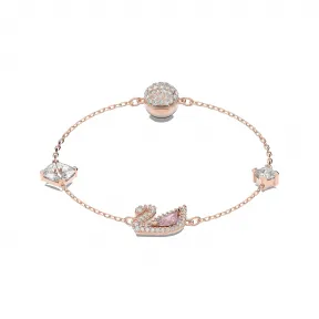 施华洛世奇/Swarovski Dazzling Swan 手链  磁扣  天鹅  粉红色  镀玫瑰金色调 5485877