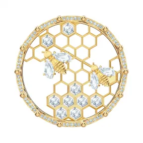 施华洛世奇/Swarovski Bee A Queen 胸针, 白色, 镀金色调 5501079