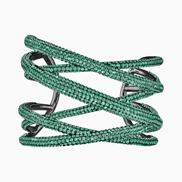 施华洛世奇/Swarovski Tigris袖口 大号 绿色 镀钌 5540375