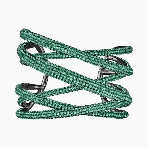 施华洛世奇/Swarovski Tigris袖口 大号 绿色 镀钌 5540380