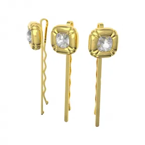 施华洛世奇/Swarovski 发卡  套装（3）、枕形切割  金色  镀金色调 5616848