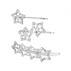 施华洛世奇/Swarovski 发夹  套装 (3)  混合切割  星星  白色  镀铑 5617759