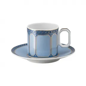 施华洛世奇/Swarovski Signum 咖啡杯连茶碟  瓷器  蓝色 5648501