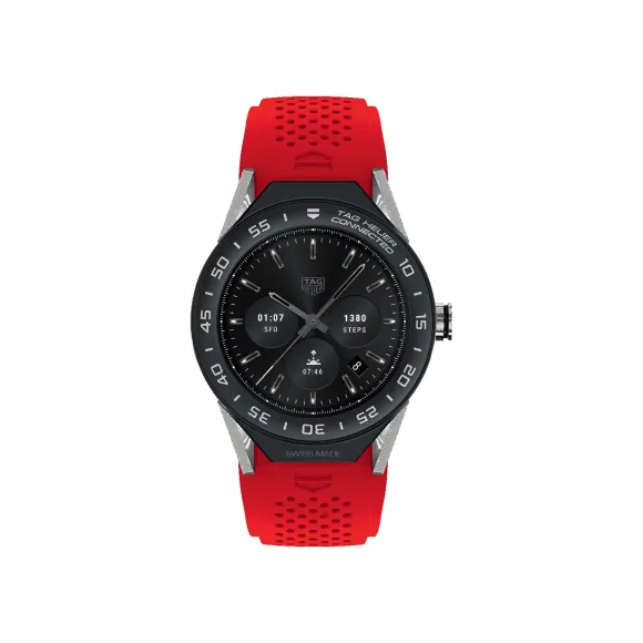 豪雅/TAG Heuer Connected Modular 智能 精细磨砂和抛光钛金属 男表 SBF8A8001.11FT6080