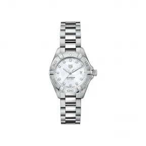 豪雅/TAG Heuer 竞潜Aquaracer系列 石英机芯 精细磨砂和抛光精钢 女表 WBD1414.BA0741