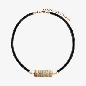  机械齿轮皮绳项链 ACCTJ1-GOLD