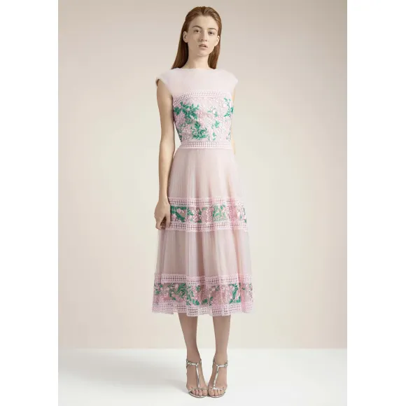  樱花蕾丝网纱连衣裙 ASF16131MDH-ROSE