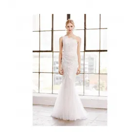  绣花蕾丝单肩连衣裙 BHA19092LBRH