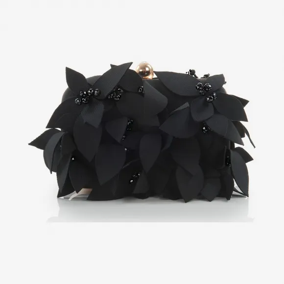  花朵钉珠方形手包 CL01AGDB2-BLACK